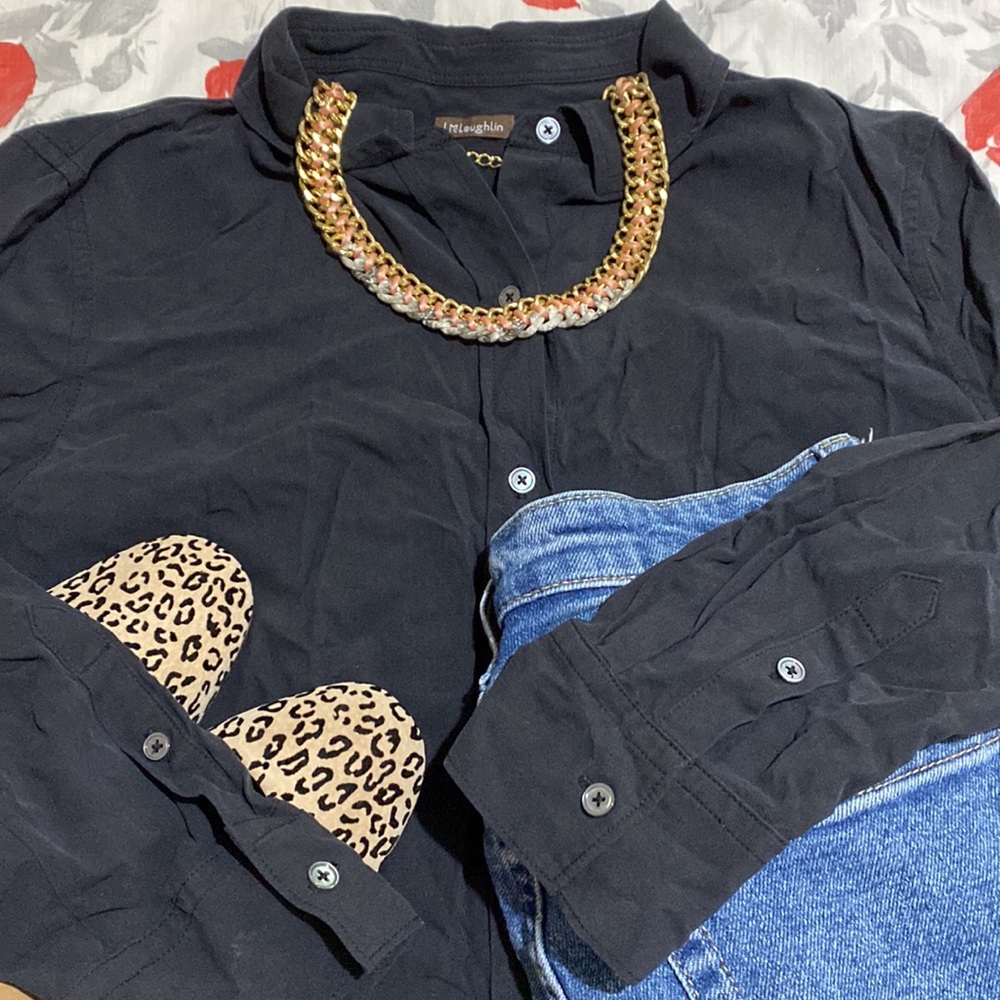 J. MCLAUGHLIN silk blouse.